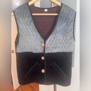 Two-Tone -   Ethnic Vest Soft, quilted fabric Size S Central Asian